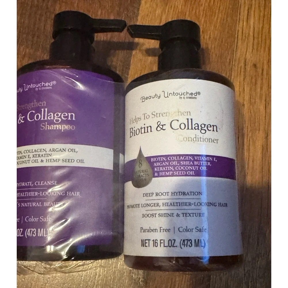 BEAUTY UNTOUCHED~ BIOTIN & COLLAGEN STRENGTHENING SHAMPOO‎ & CONDITIONER 32OZ